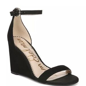 Sam Edelman Neesa black suede wedge sandals